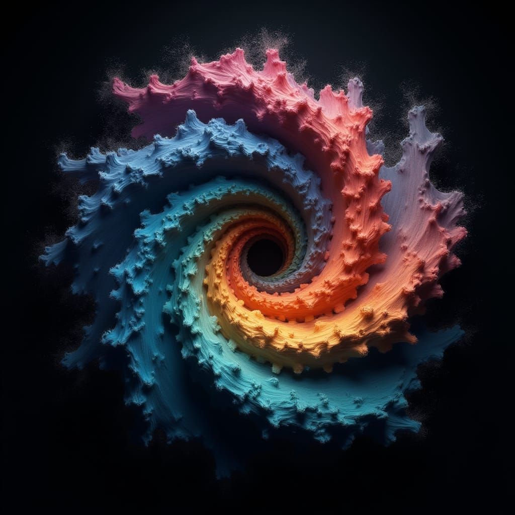 Hypnotic Swirling Spiral in a Surreal Style