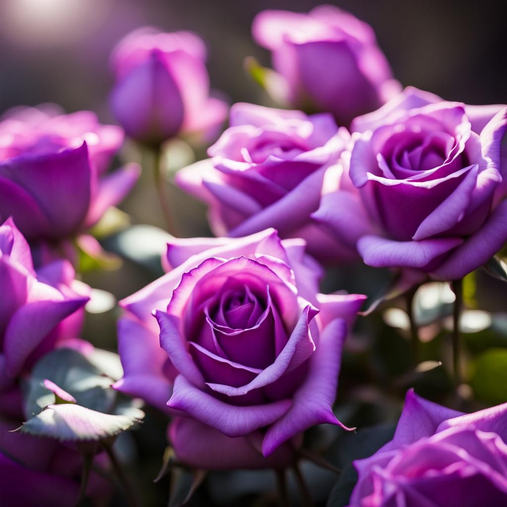 Glowing Violet Roses: Professional Photography