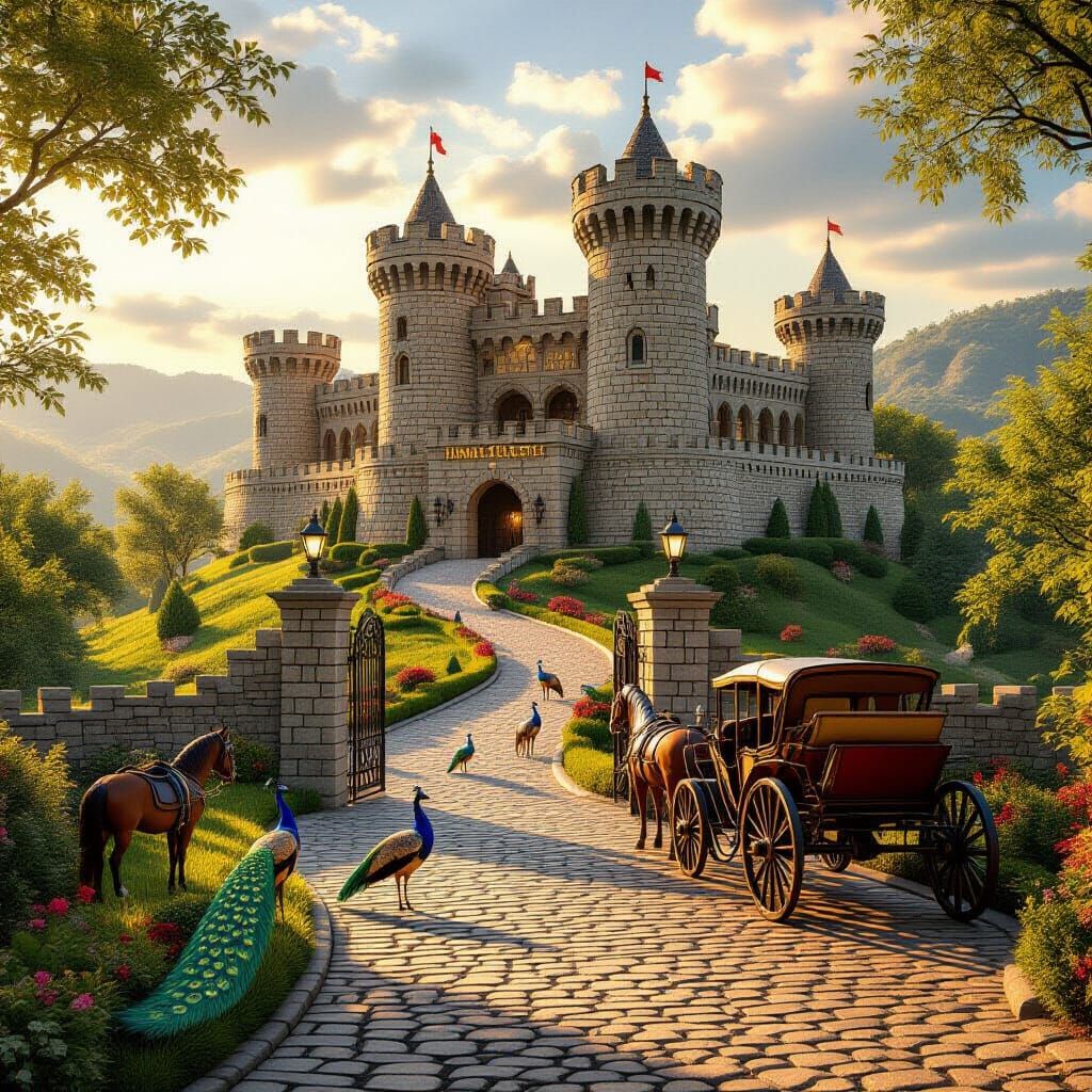 Majestic Himmat Castle in Golden Hour Sunlight