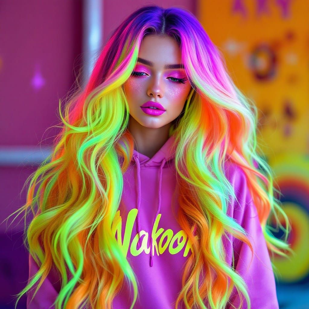 Seraphina: Vibrant Content Creator with Two-Tone Hair