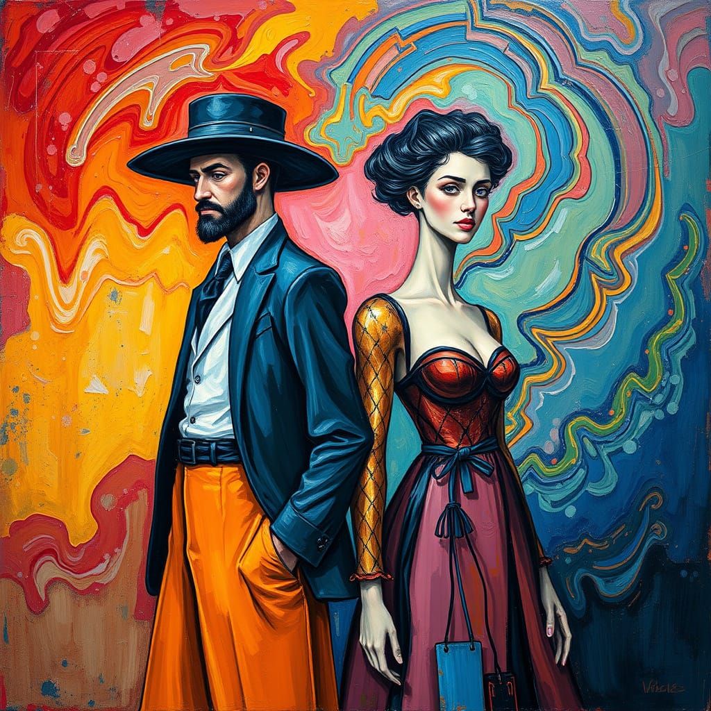 Figures United: Expressionist Impasto Painting