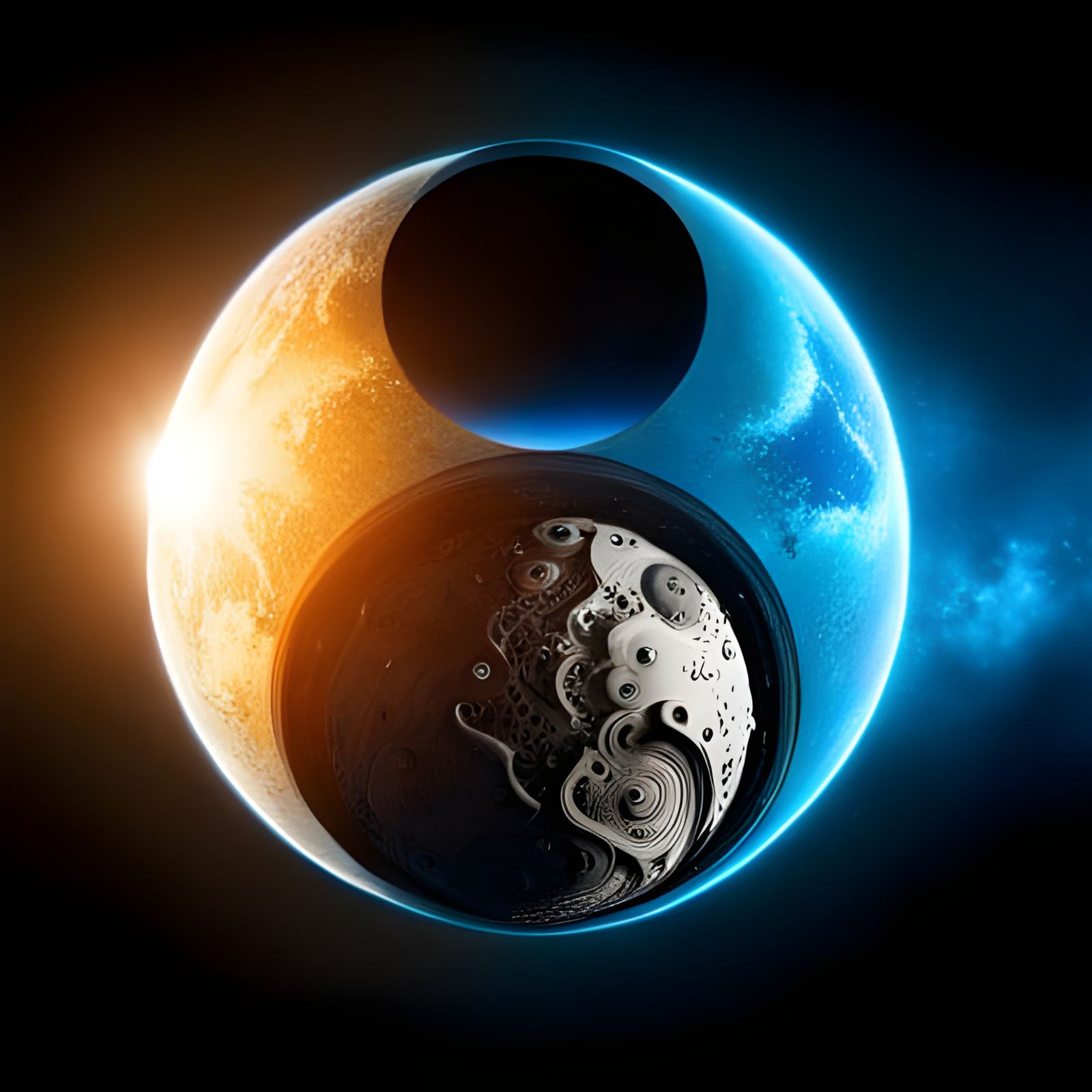 Proto Molecule Planet Emerges: Sci-Fi Art