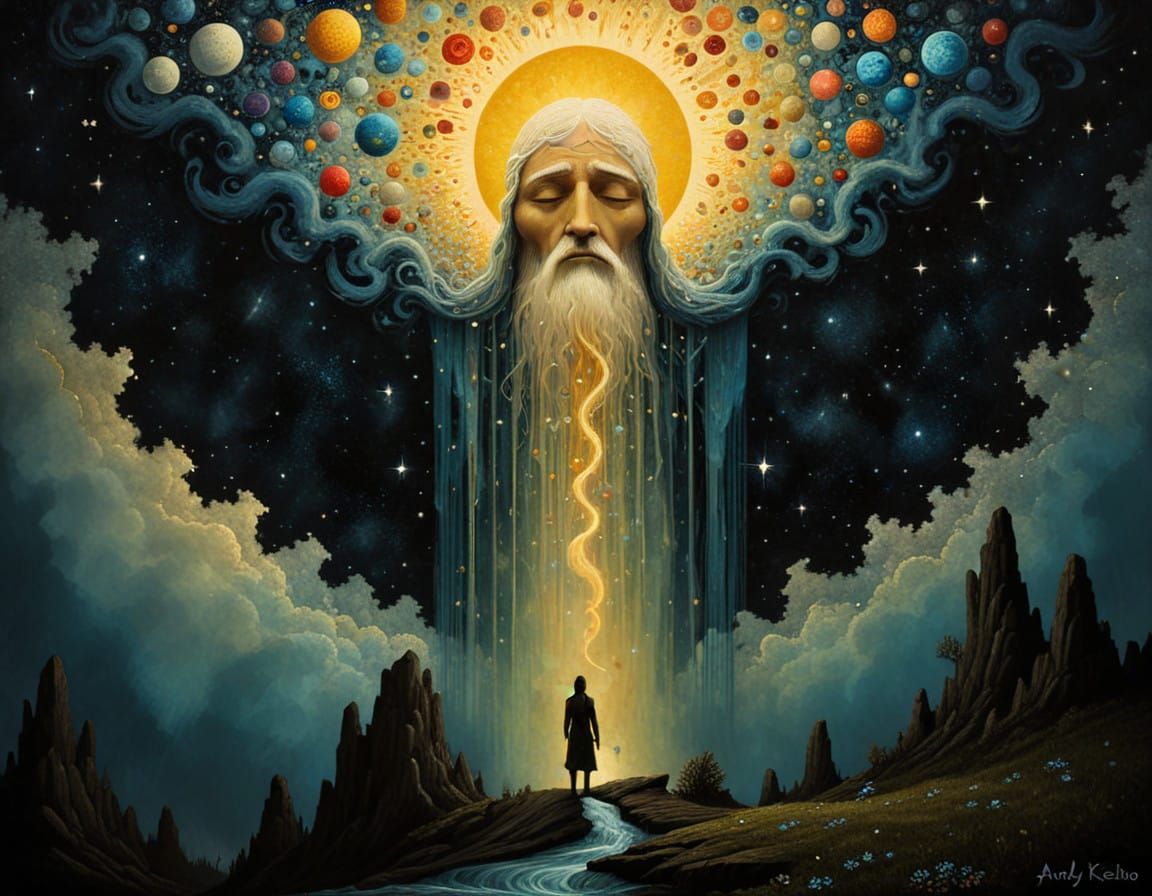 Vibrant Impasto Gods Unleashing Cosmic Force