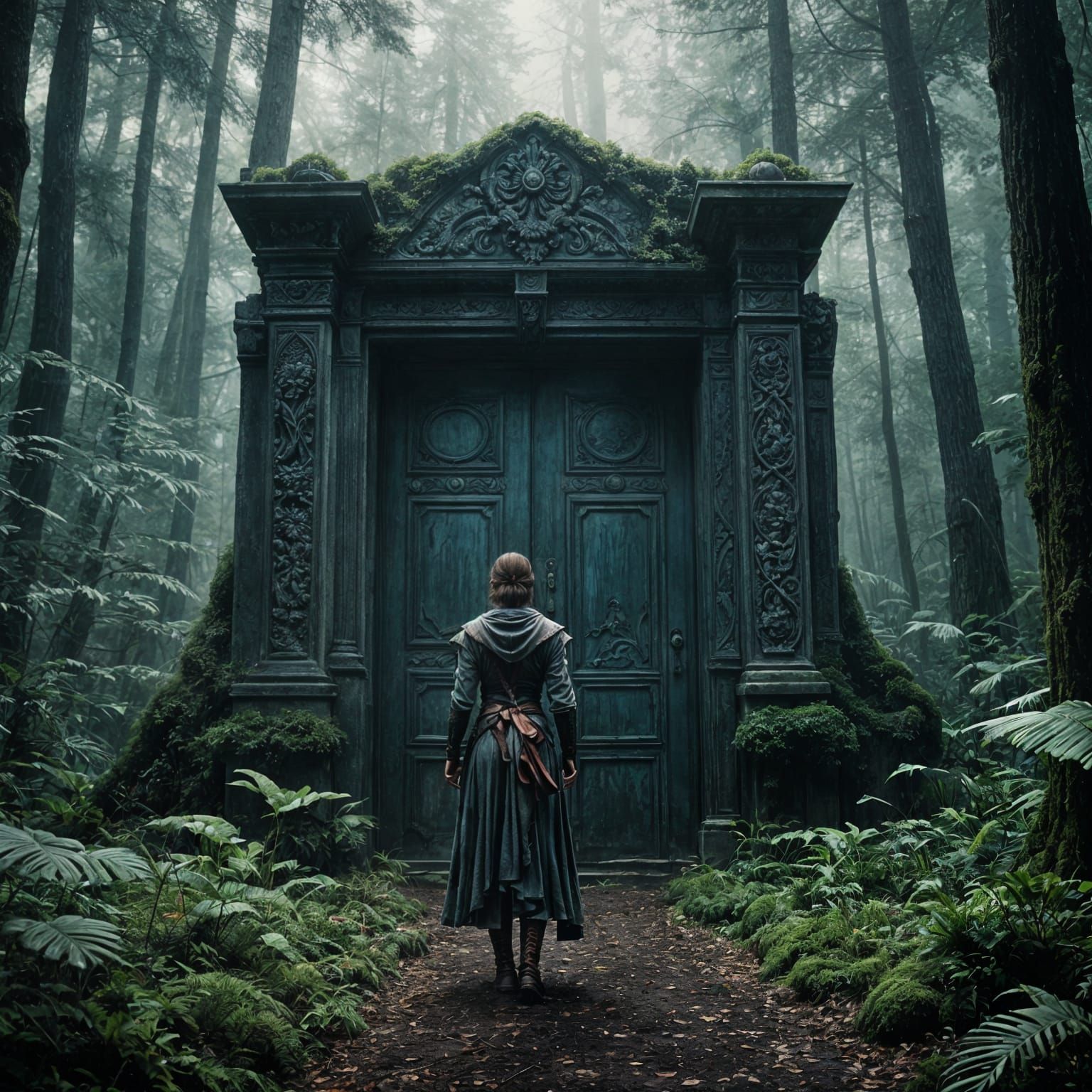 Vivienne: Assassin at Forest Door, Cinematic Film Still