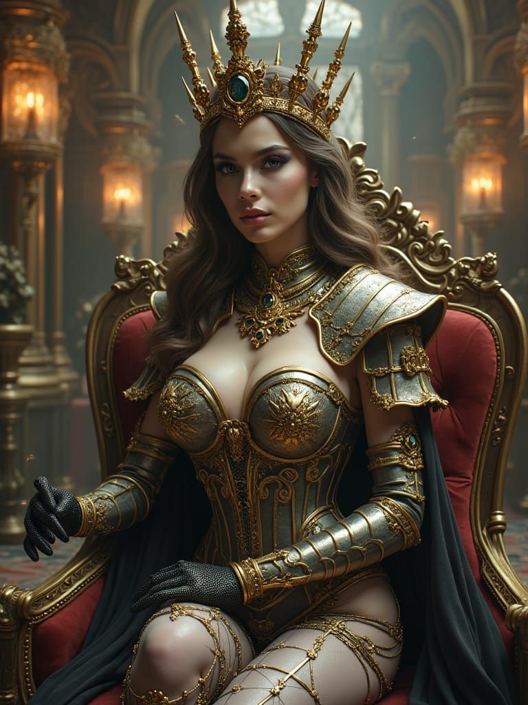 Spider Queen in Ethereal Biomechanical Throne Room