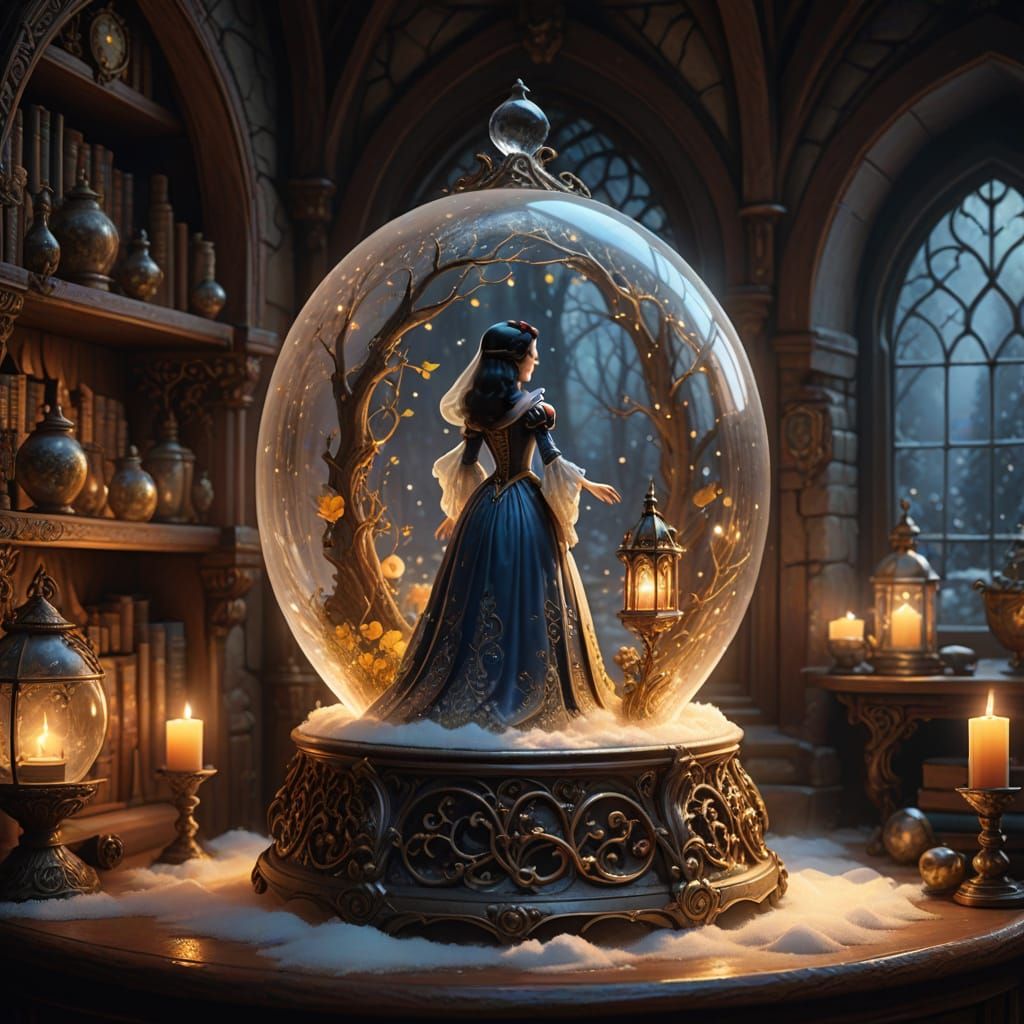 Snow White Trapped in Magical Snow Globe