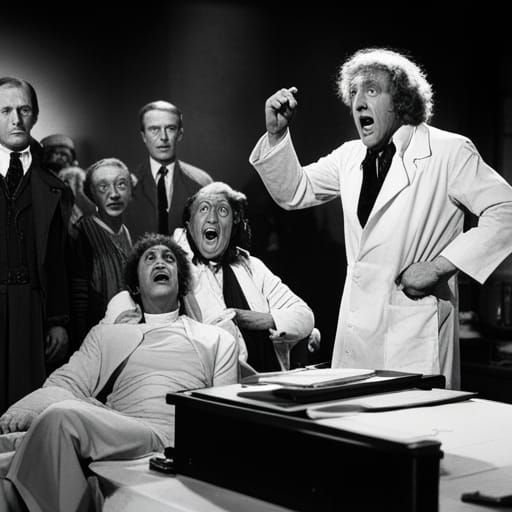 Mad Scientist in Laboratory: A "Young Frankenstein" Scene