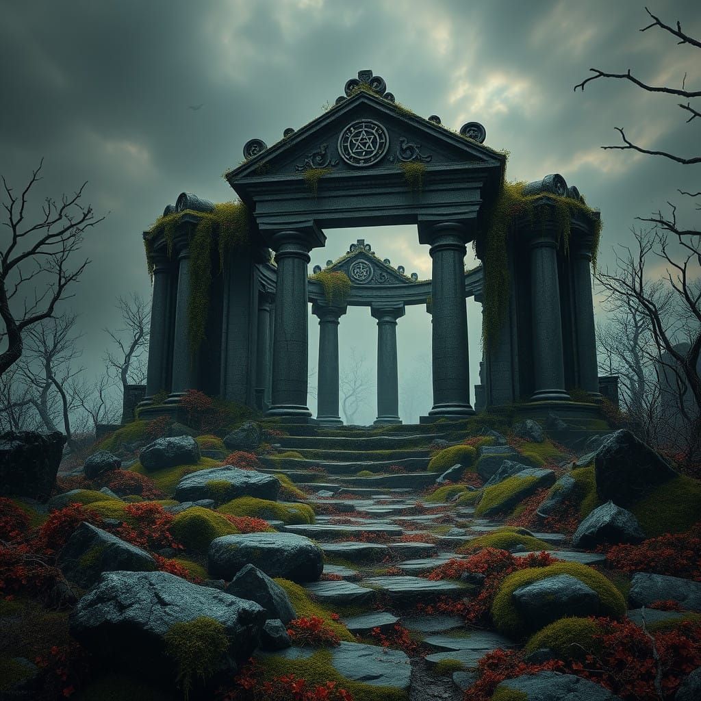 Ancient Temple Amidst a Forgotten Landscape