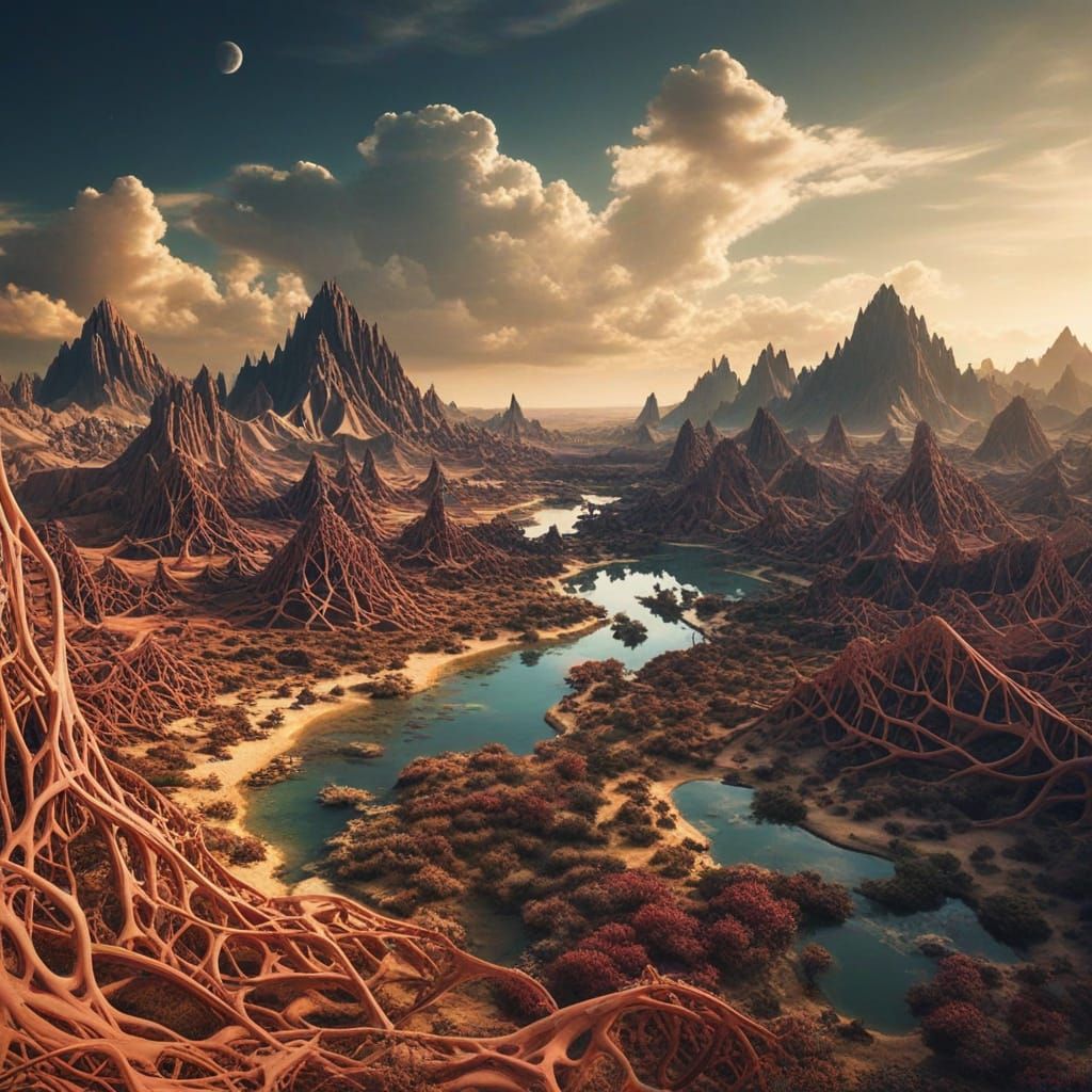 Surreal Alien Landscape in a Dreamlike Style
