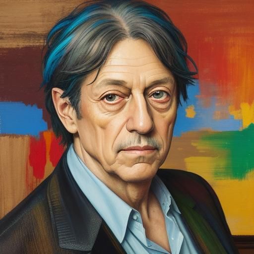 Impressionist Portrait of Artist Painting a Still Life