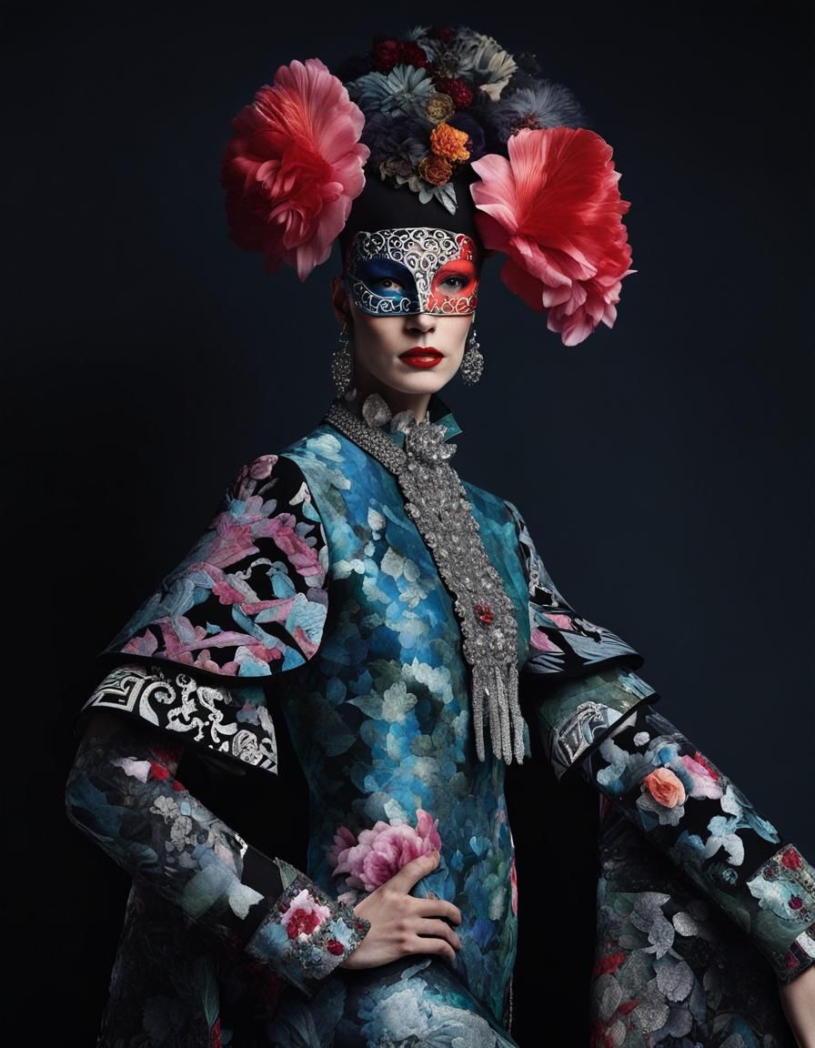 Extravagant Haute Couture Aristocrat Portrait