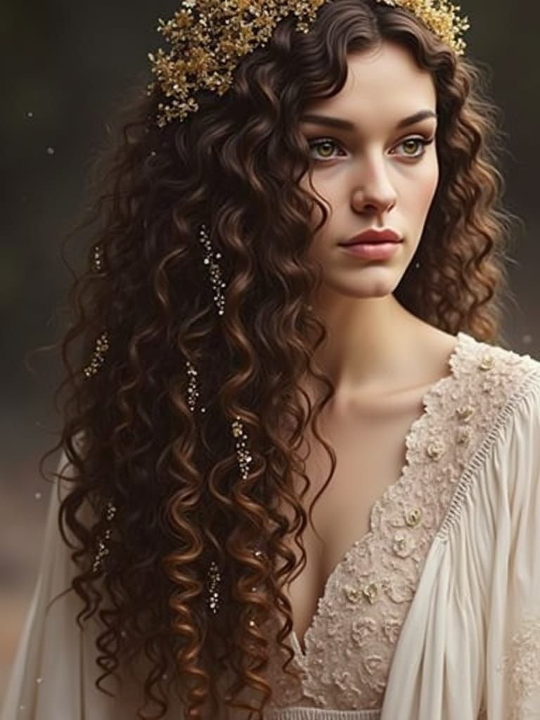 The Elfin Queen, a Hyperrealistic Portrait in Dramatic Light...