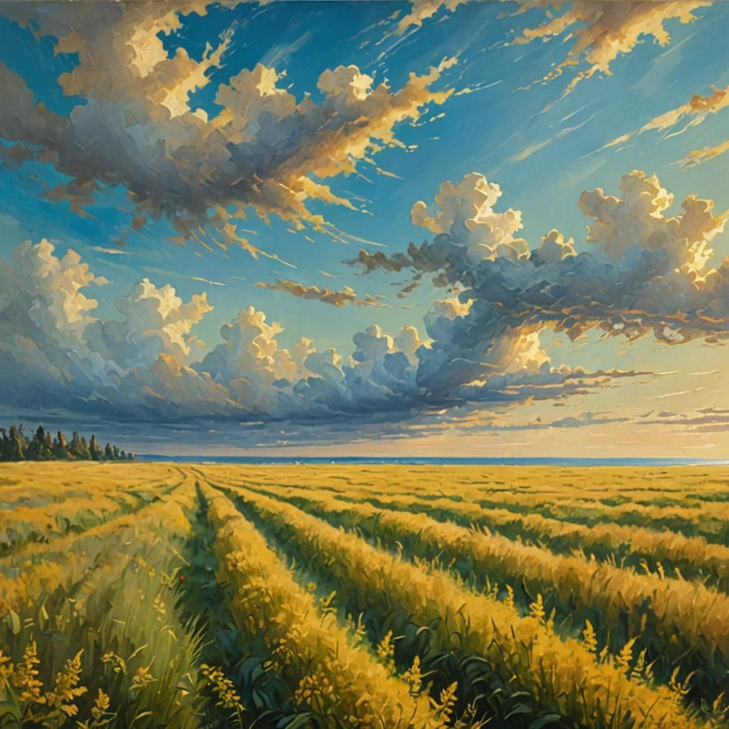 Renaissance Landscape with Goldenrod Field