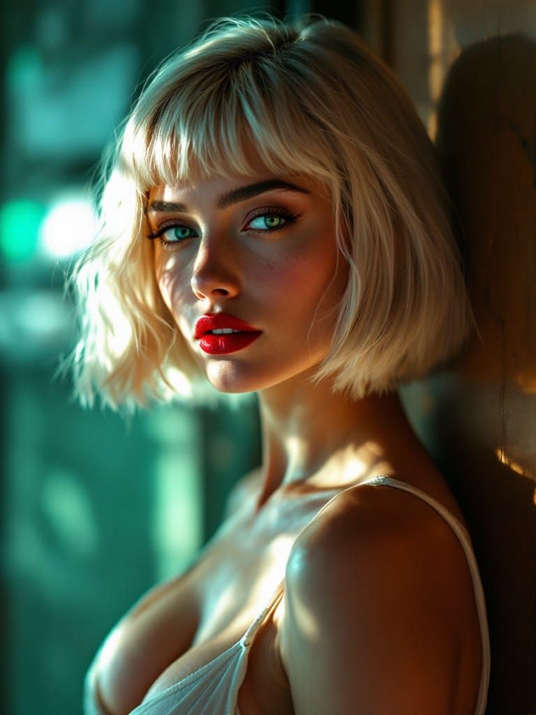 Ethereal Portrait in Cinematic Amber Hues