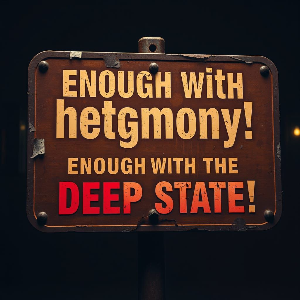 Dystopian Graffiti Sign in Weathered Glory