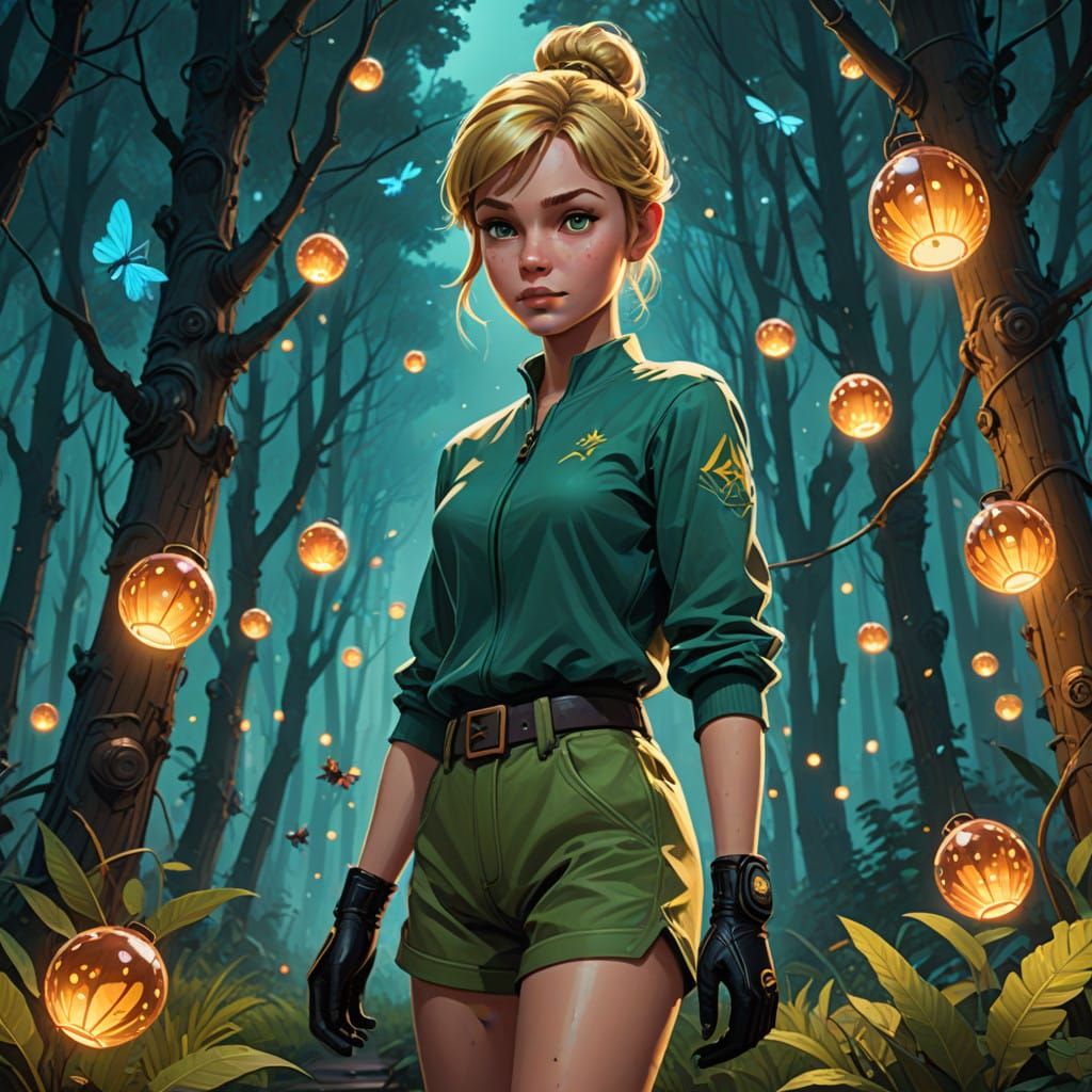 Moonlit Forest Fairy in Athletic Boxing Gear