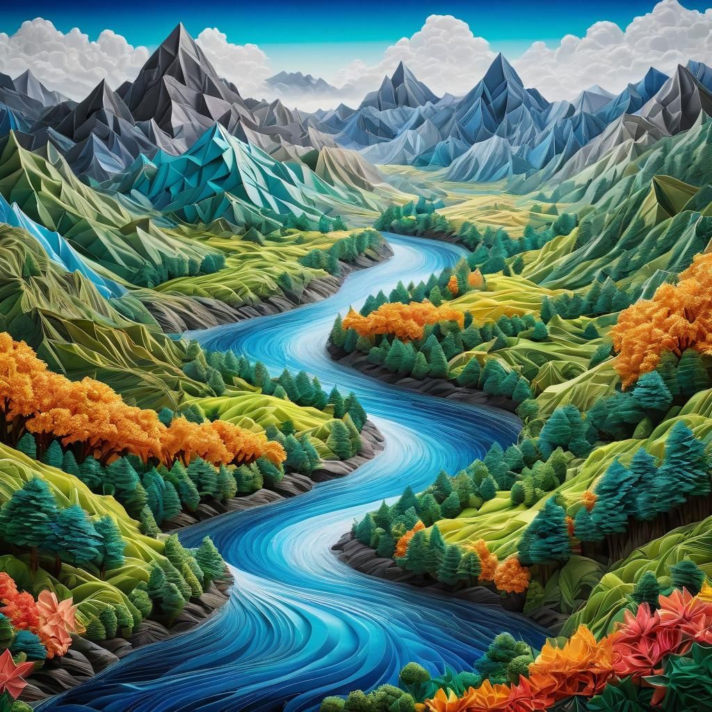 Dreamlike Paper Landscape in Ultra HD