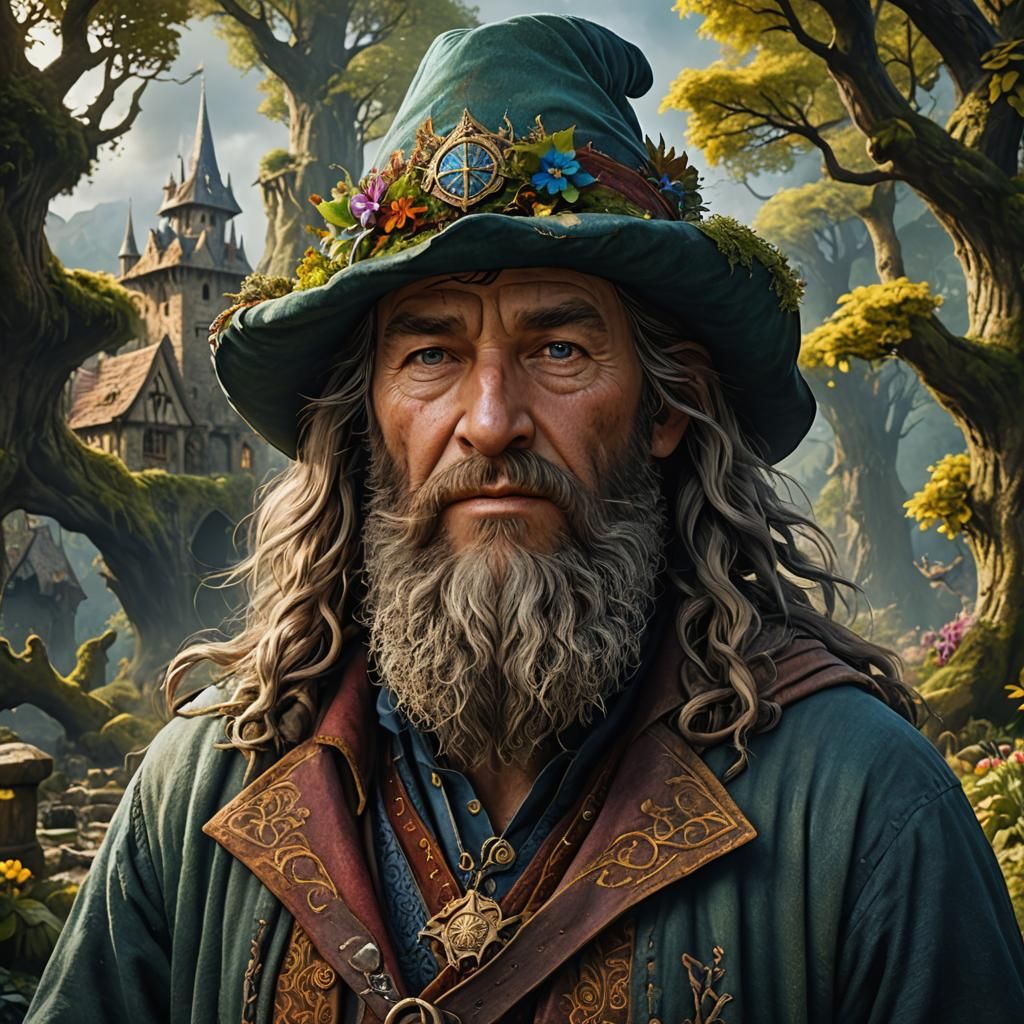 Detailed Portrait of Tom Bombadil in Fantasy Art Style