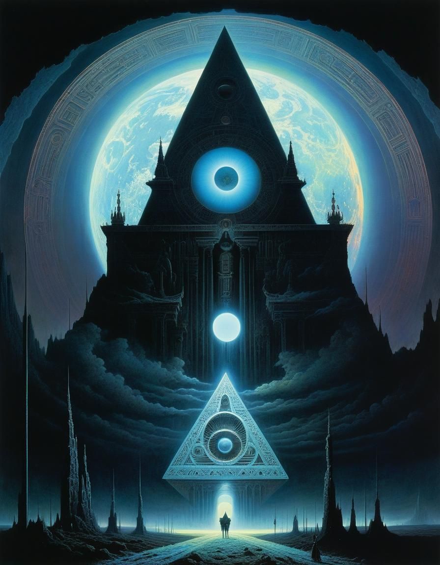 Surreal Dystopian Hellscape with Sacred Geometry