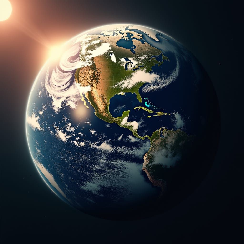 Stunning Lunar View of Earth in Hyperrealistic HDR