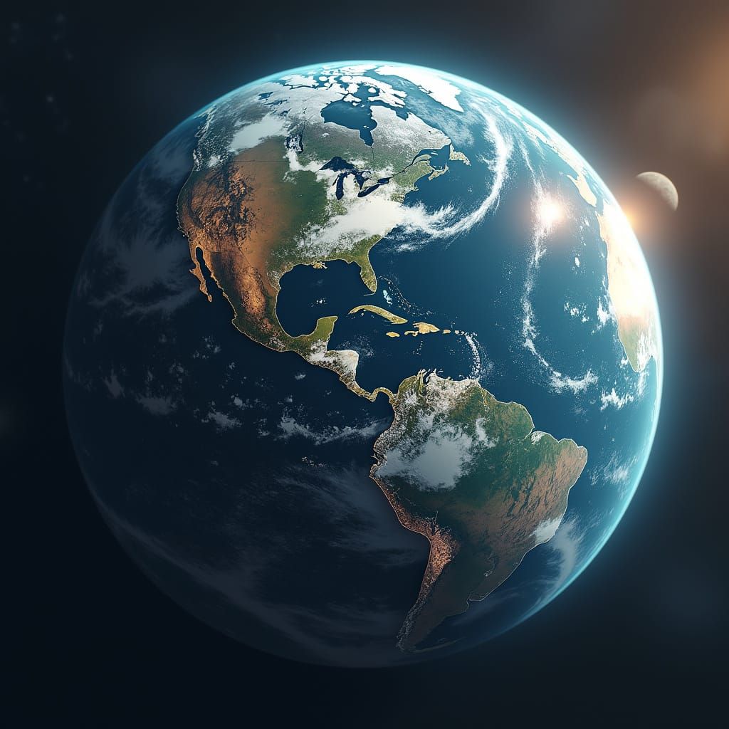 Lunar Haven Over Planet Earth