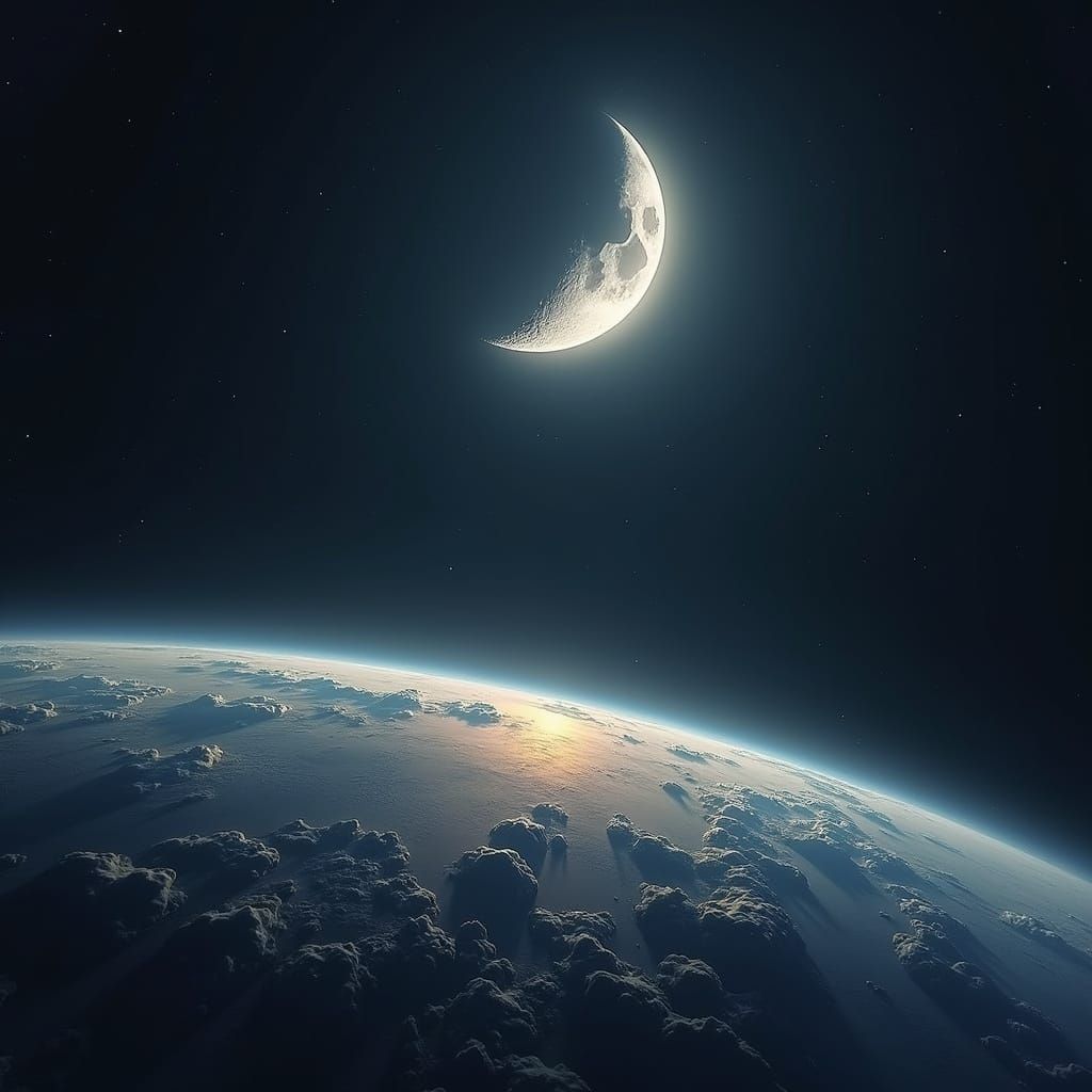 Ethereal Lunar View of Earth's Splendid Diversity