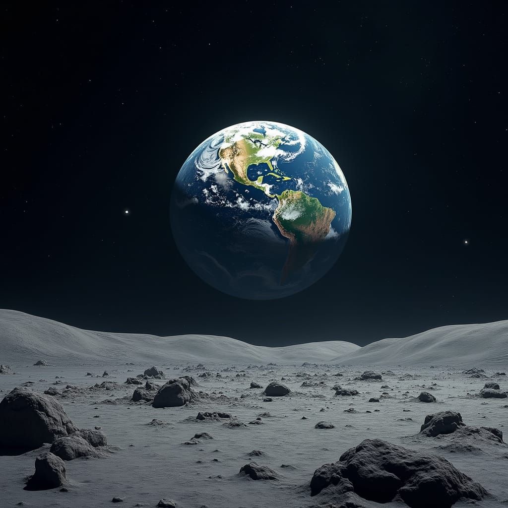 Hyperrealistic Earthscape in Cosmic Dreamlike Ambiance