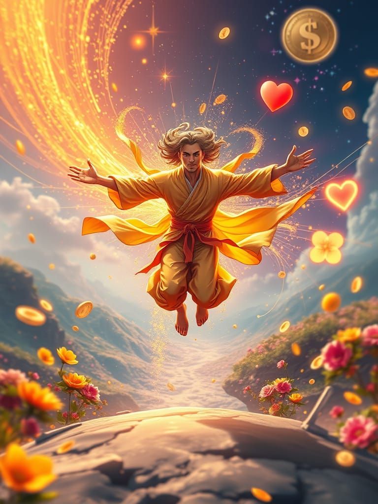 Surreal Figure Unleashes Vibrant Potential in Cosmic Paradis...