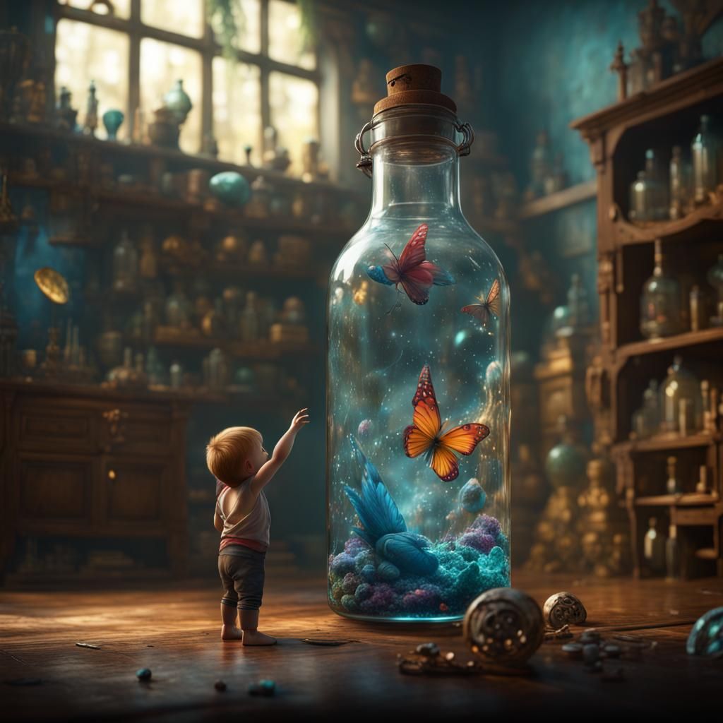 Glass Bottle Holds a Child's' Imagination to Explore