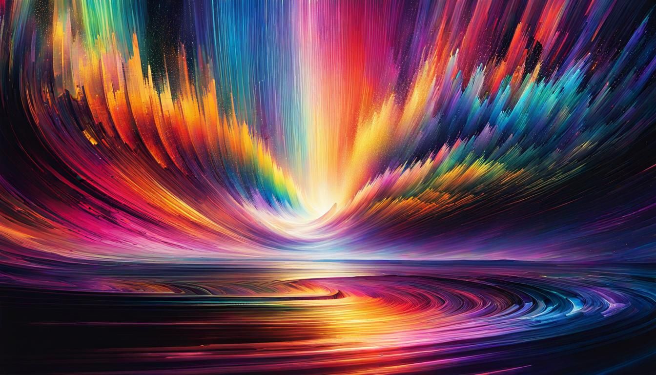 Vibrant Techno Mage Glitch Art Illustration