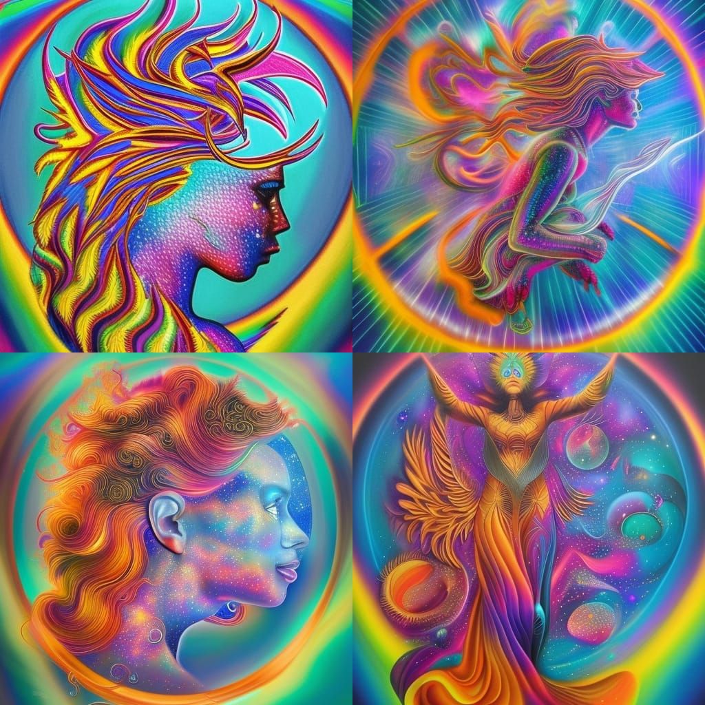 Cosmic Phoenix Goddess Rising from Stardust