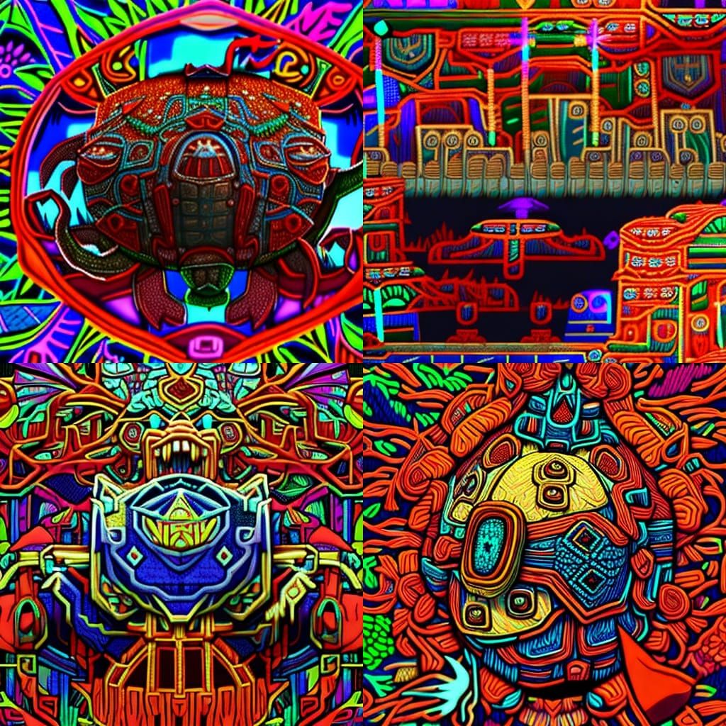 Fantastical Skywomen Totem Pole in Deep Color