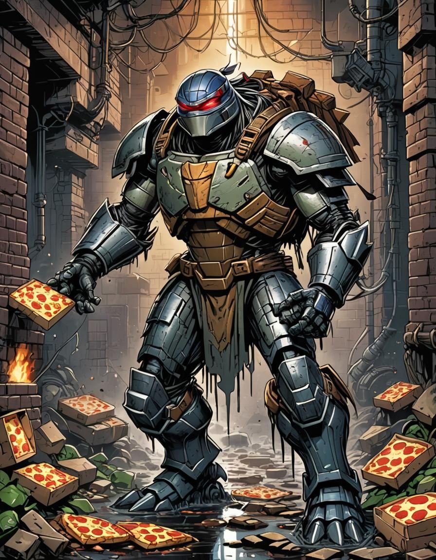 Robotic Shredder Pizza Toss, Comic Book Art