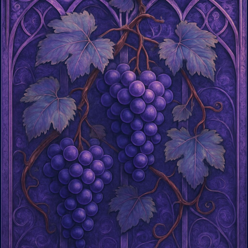 Purple Fractal Grapevine With Lattice Overlay