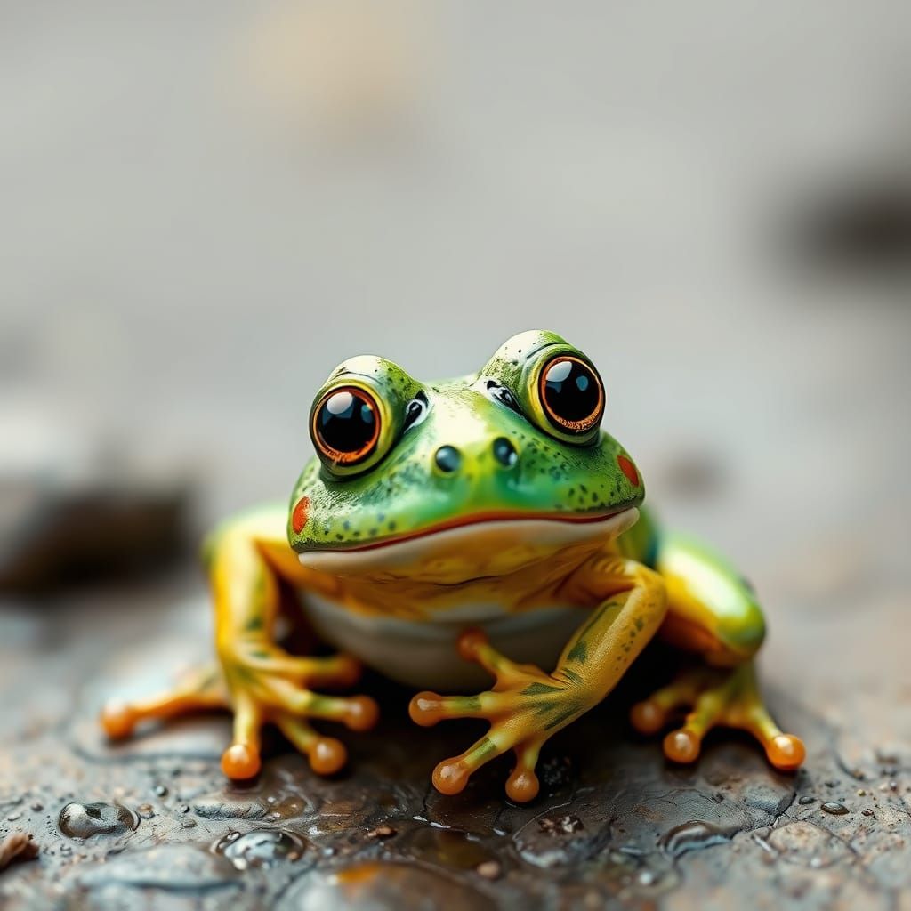 Whimsical Surprised Frog Illustration