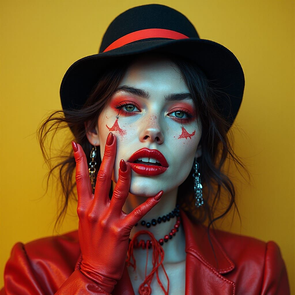 Edgy Bandit Portrait in Editorial Style