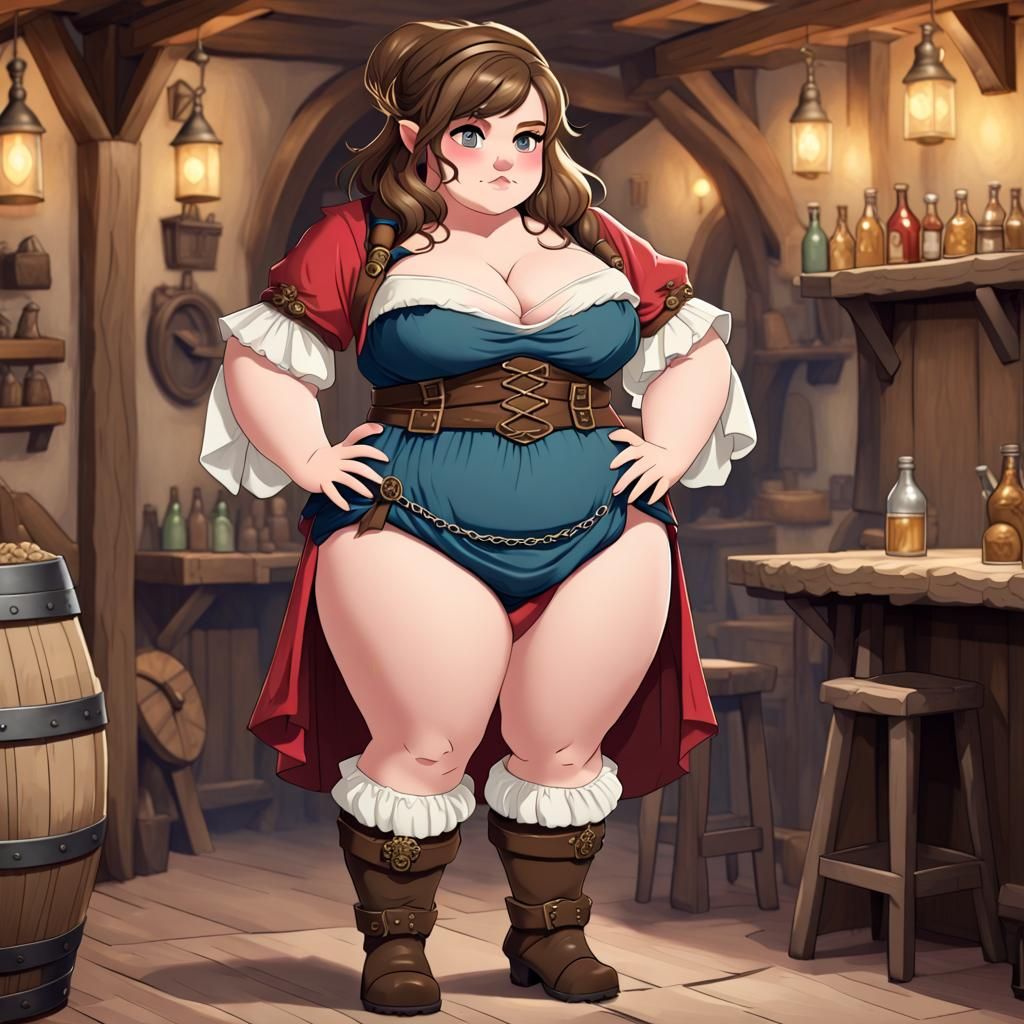 Fantasy Tavern Wench with Flirtatious Pose