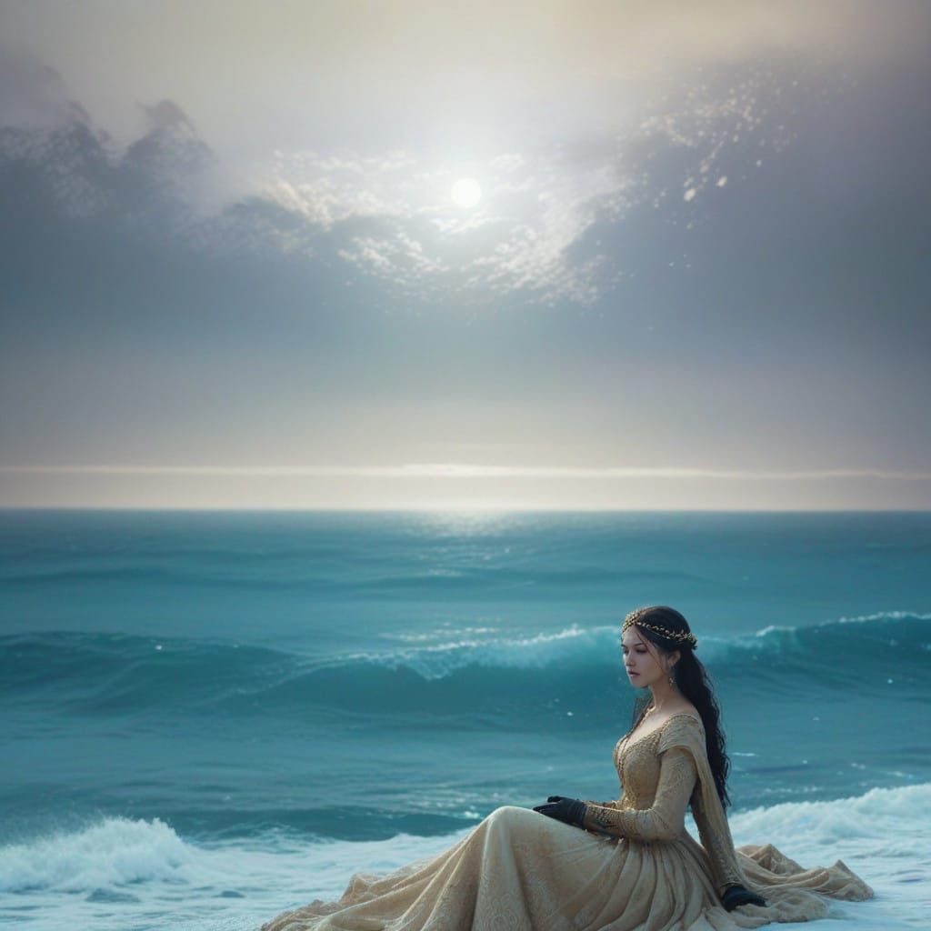 Mystical Maiden in Warm Golden Light