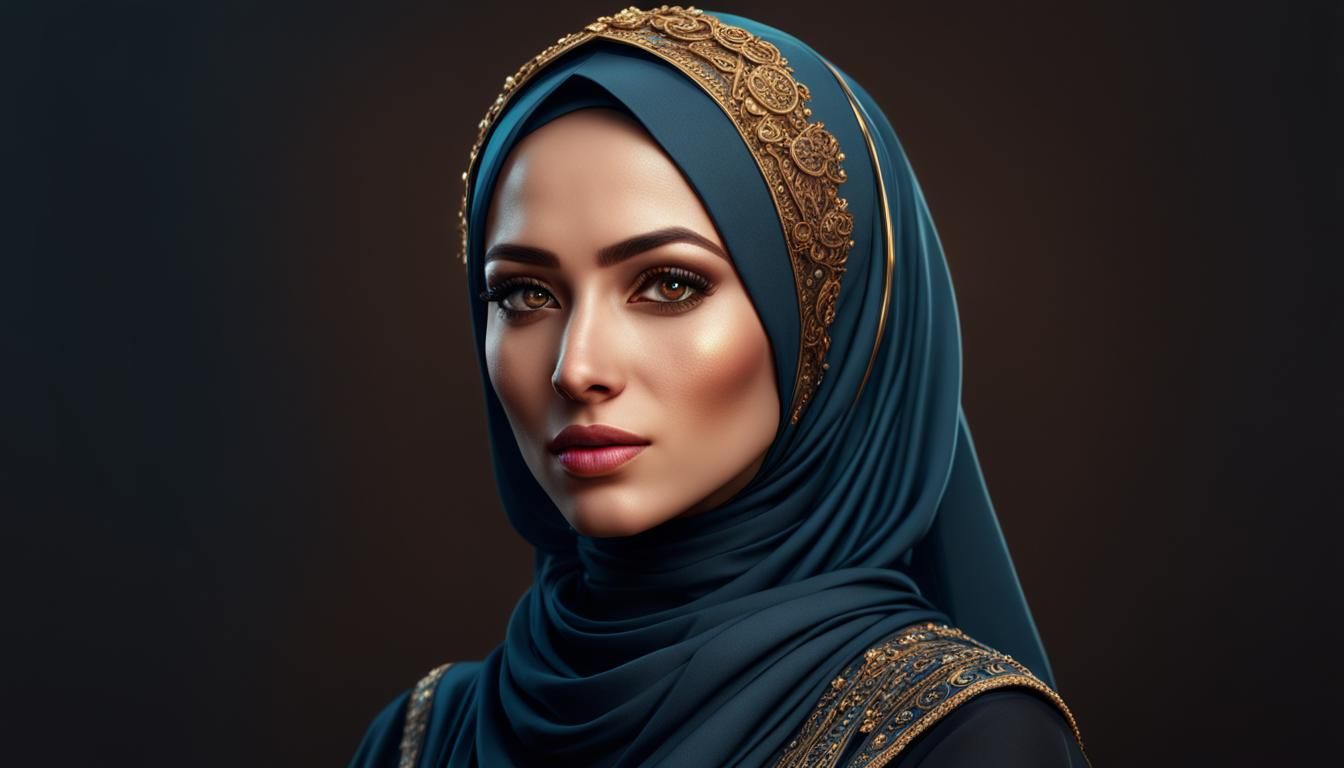 A beautiful charming girl in hijab