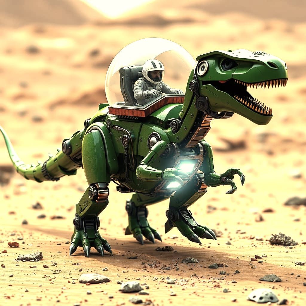 Mechanic T-Rex Roars Across Mars in Epic Sci-Fi Adventure