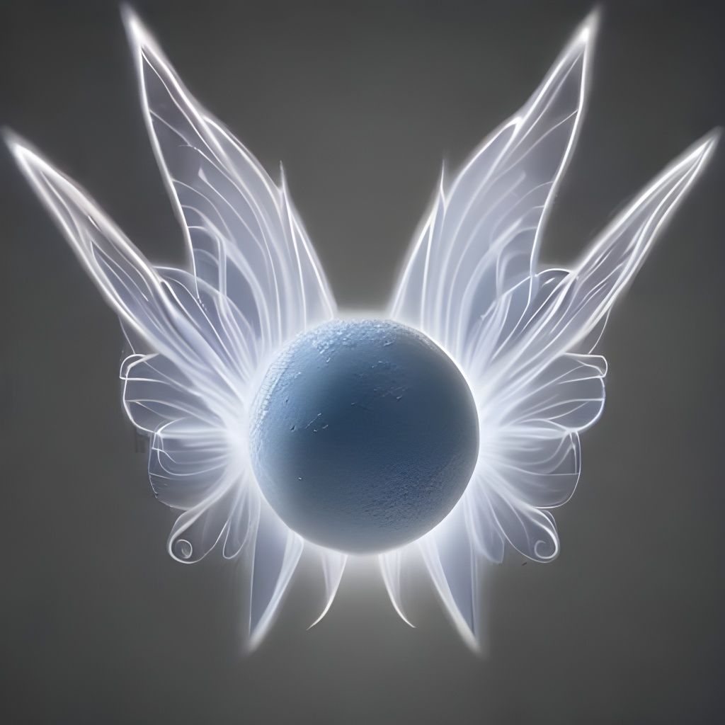 Ethereal Blue Light Orb in Dreamlike Landscape