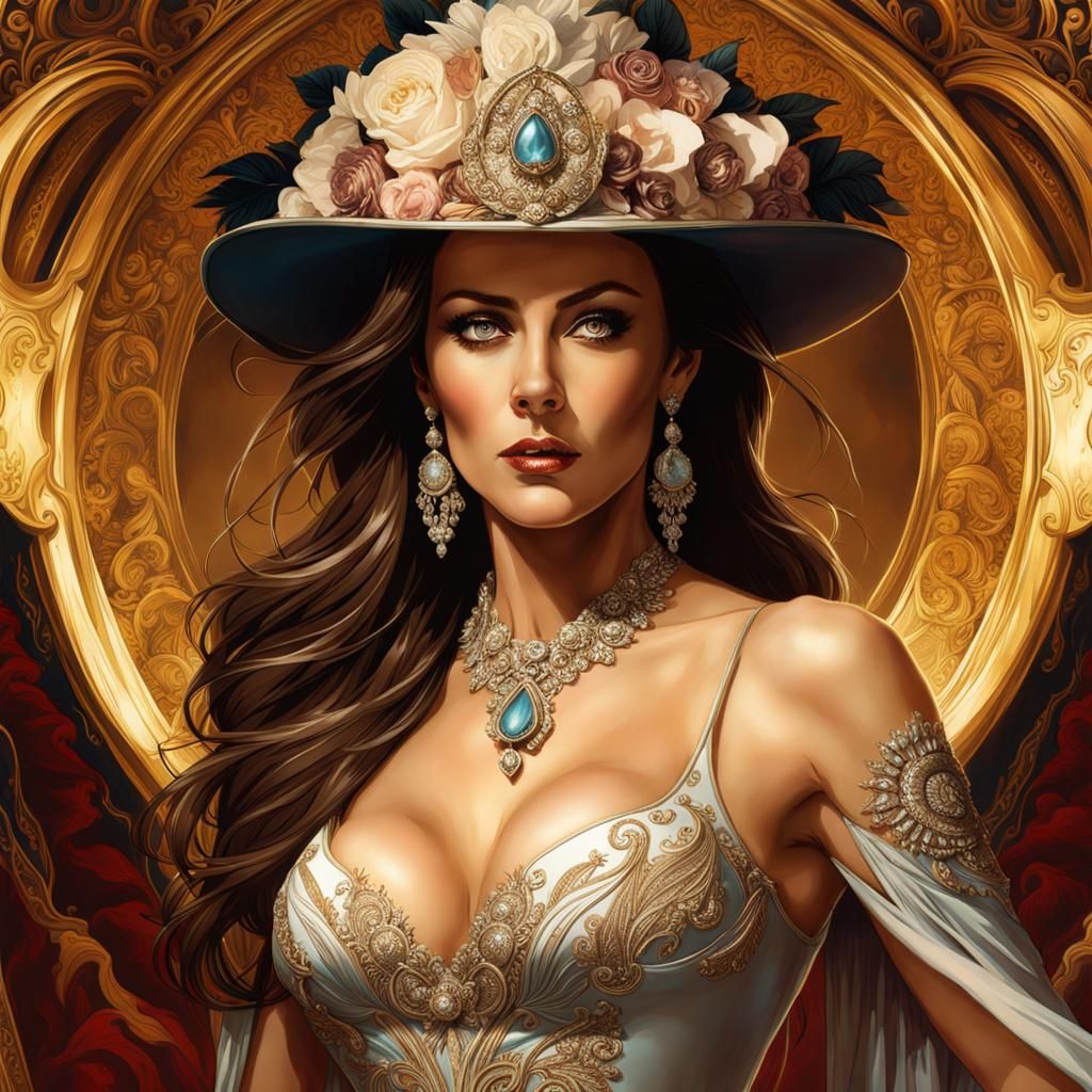 Elizabeth Hurley in a elegant evening dress