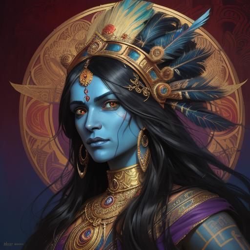 Goddess Kali Concept Art in Art Deco Style