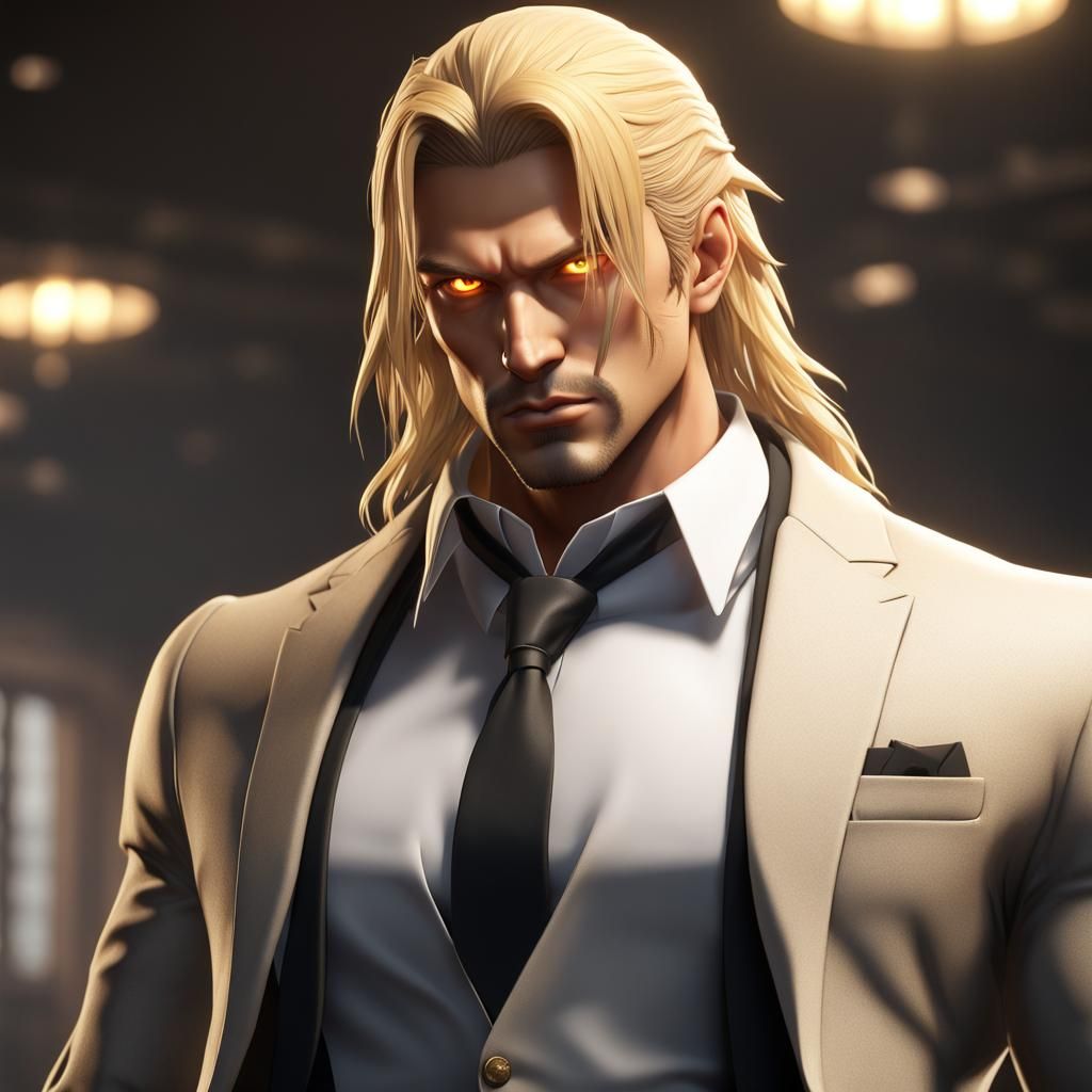 Handsome Mafia Boss in 3D Anime Style