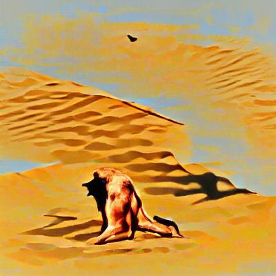 Monumental Sphinx Rises Over Desert