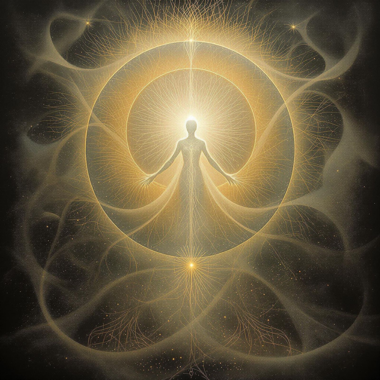 Ethereal Being Radiating Absolution in Visionary Art Style