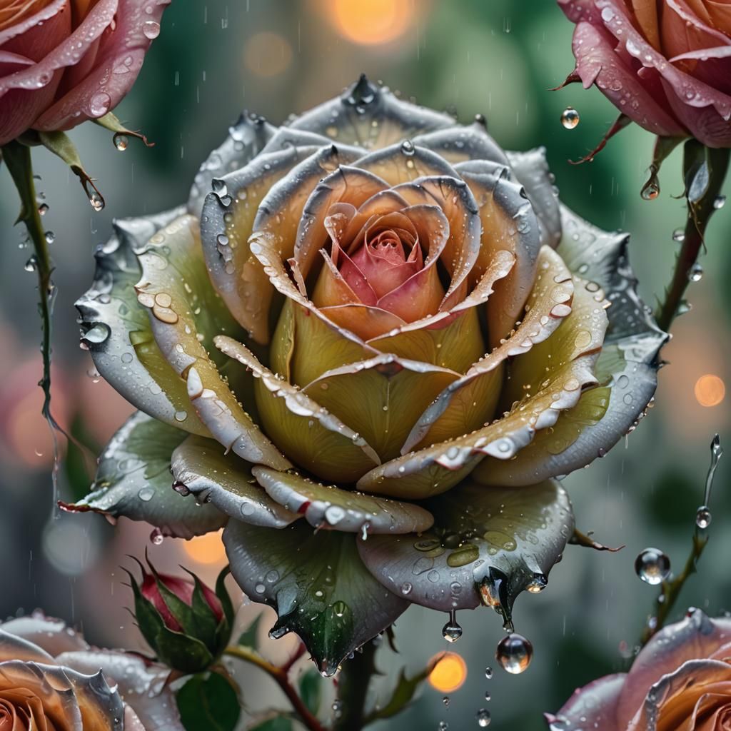 Rose in Flames: A Surreal Macro Photograph