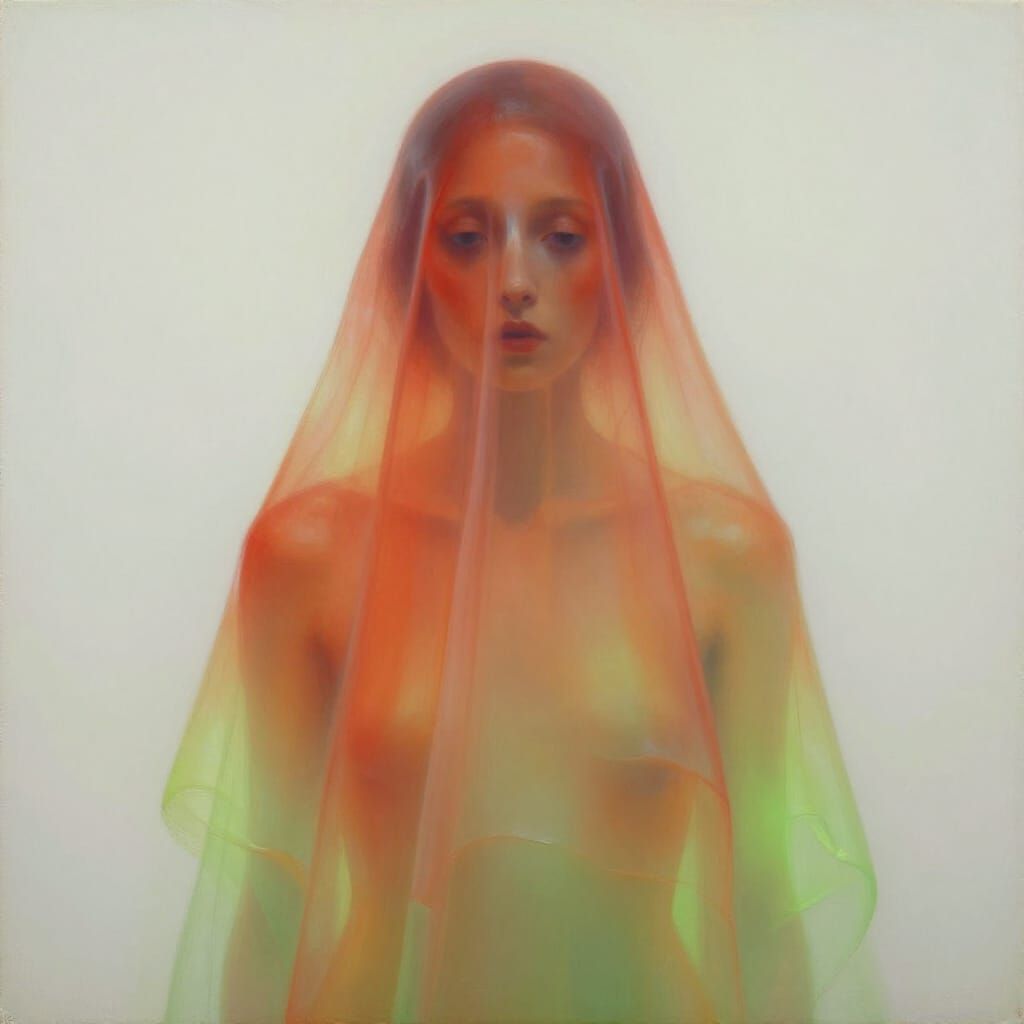 Ethereal Jelly Figure in Surrealist Oil Painting Style