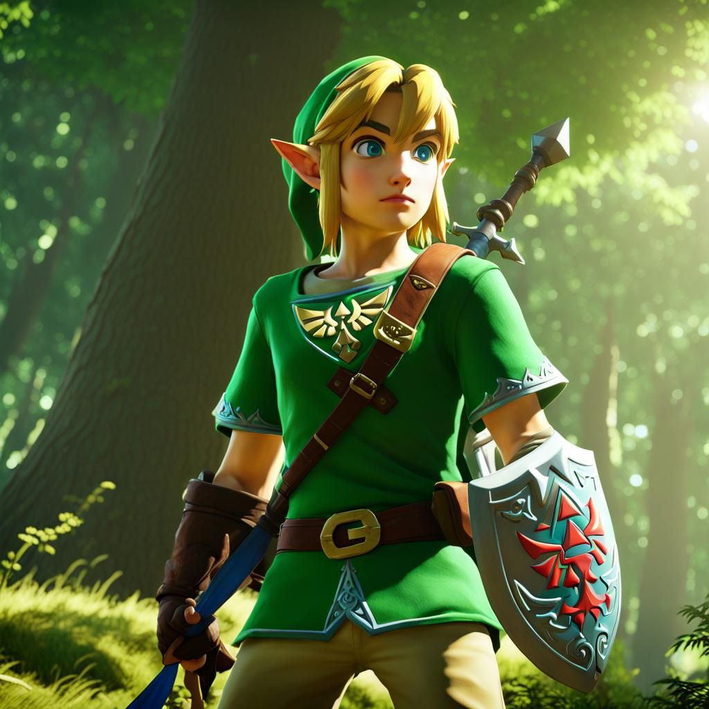 Link in Hyrule Forest: Unreal Engine 5 Render