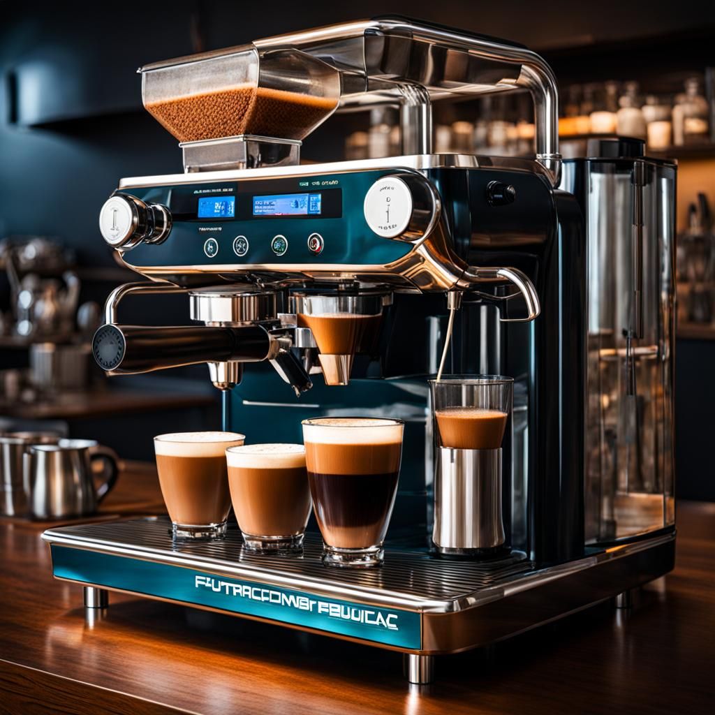 Futuristic Nuclear Coffee Machine with Bombs